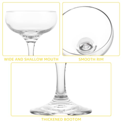 ZOFUN 8 Stück Likörschale Glas, 150ml Sektschalen Champagner-Gläser, Sektschale Champagner schalen, Martini Gläser Champagnerbecher für Party, Zuhause, Bar, Hochzeit, Picknick
