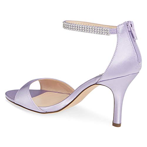 XYD Women's Open Toe Rhinestones Ankle Strap Sandals Mid Heel Pumps Bridal Evening Prom Dress Shoes3