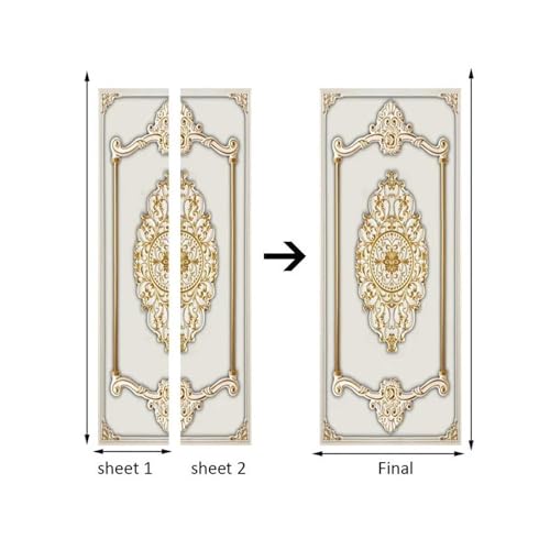 Autocollant de porte PVC fleuri pour masquer les imperfections de mur - 5