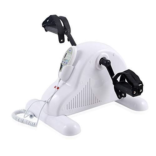 Image of Mini Exercise Bike Electric Pedal Exerciser for Seniors Portable Fitness Cycle for Arm /Leg Exercise Mini Cycling Trainer Stationary Exercise Leg Peddler with Leg Protectors