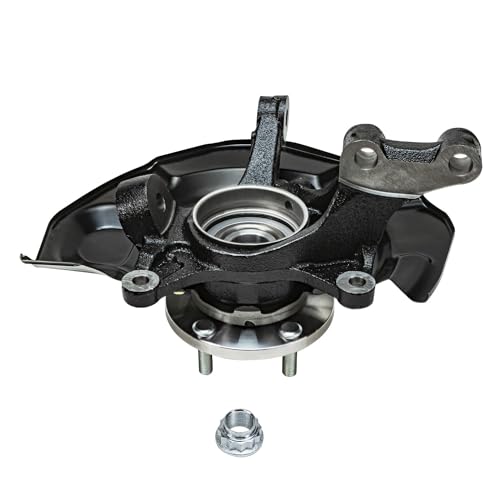 Image of Detroit Axle - Front Left Steering Knuckle for Toyota 04-07 Highlander, Driver Side Steering Knuckle & Wheel Bearing Hub Assembly 2004 2005 2006 2007 Replacement