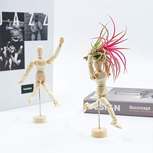 ZRSWV Lot de 2 mannequins en bois articulés - Marionnette flexible de 11,4 cm - Pour peinture, dessin et décoration de bureau Cover