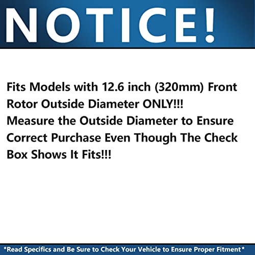 Image of Detroit Axle - Front Brake Kit for 2015 Hyundai Sonata 2015-2017 Tucson | 2014-2016 Kia Cadenza Drilled & Slotted Brake Rotors and Ceramic Brake Pads Replacement 12.60 inch inch Rotor
