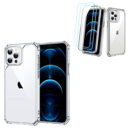 ESR Air Armor Series Clear Case for iPhone 12 Pro Max + ESR Alliance Series Clear Tough Case for iPhone 12 Pro Max [2 Screen Protectors]