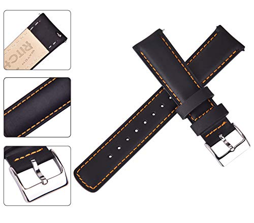 image for Ritche 24mm Leather Watch Band Quick Release Watch Bands for Men Women