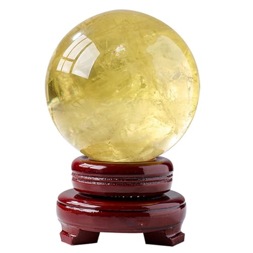 Citrine pierre brute en boule de 60mm pour deco interieur et cadeau
