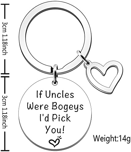 SDOFY Funny Uncle Gifts Uncle Birthday Gifts Best Uncle Keyring Christmas Gifts for Uncle If Uncles were Bogeys I'd Pick You