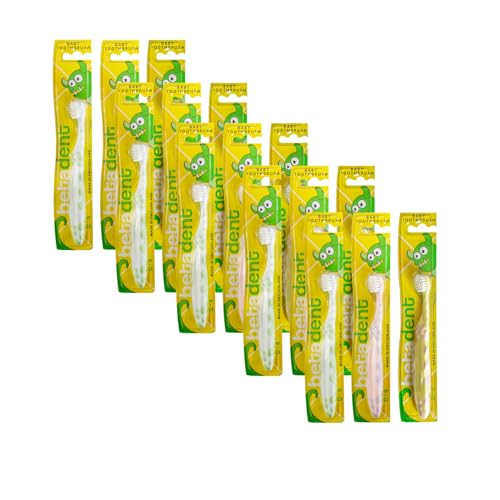 Betadent KIT 15 SPAZZOLINO EXTRA SOFT BABY 0-4 anni. Setole morbide con punte arrotondate adatte ai denti dei bambini. 15 pezzi, colori assortiti