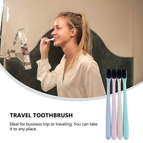 EXCEART Escova de Dente Descartável Escova de Dente de Plástico Portátil para Viagem de Utensílios D