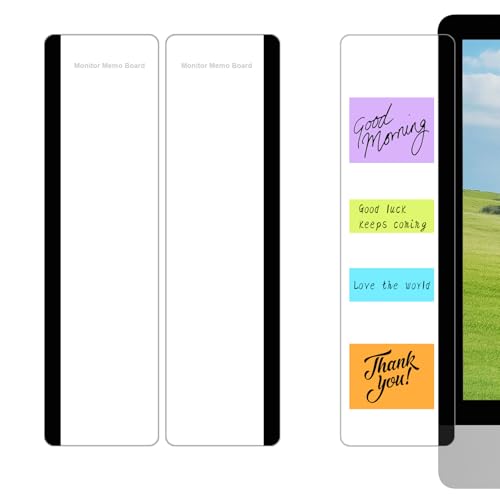 2PCS Computer Monitor Memo Board, Transparent Computer Monitor Side, Monitor Memo Board Computer Monitor Sticky Note Holder, Office Desk Accessories