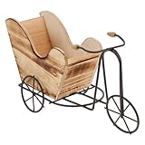 BESPORTBLE Soporte para Plantas de Hierro Forjado Estilo Rústico Bicicleta Macetero con Base de Madera para Decoración Interior y Exterior