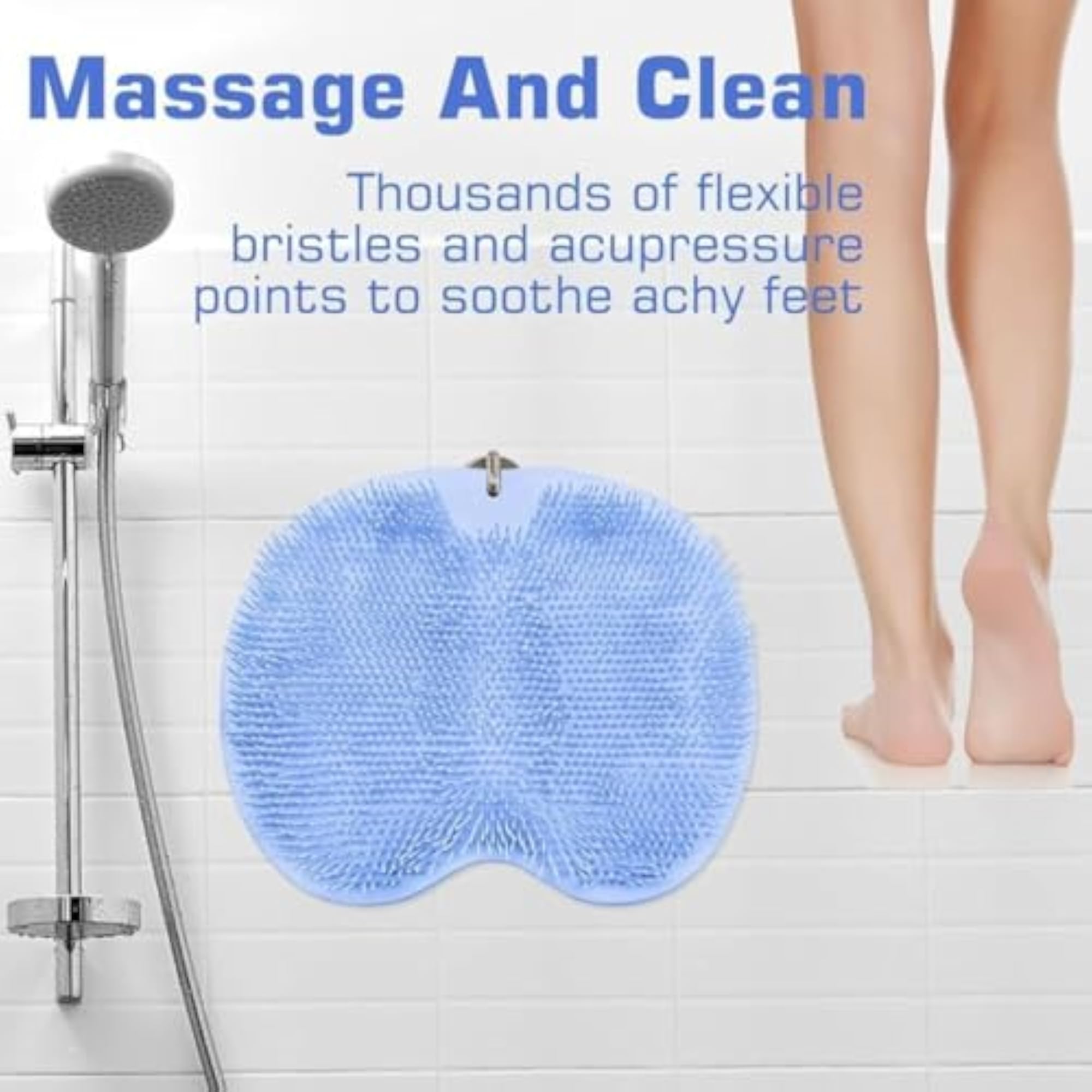 Shower Foot & Back Scrubber Mat with Suction Cups