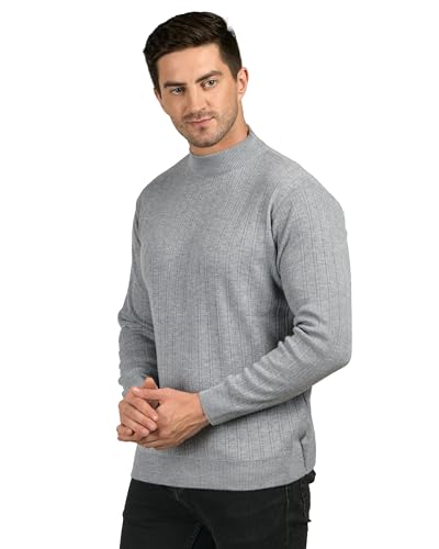 Image of Men Woolen Round Neck Solid Striped Design Pullover Heavy Rainbow Fabric Winter Wear Pure Wool Cardigan for Men Fully Warm Pullover Free Sizes