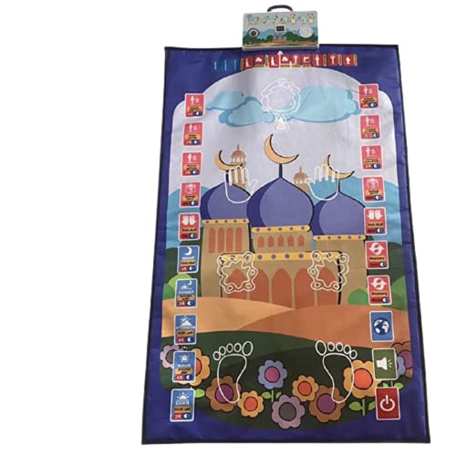 Prayer Mats Muslim Prayer Rugs Islam Muslim Prayer Rug Islamic Gifts Prayer Rug Prayer Mat Ramadan Gifts 110x70cm Muslim Prayer Rug Kids Intelligent Pray Teaching Interactive Talking (B-Blue no Box)