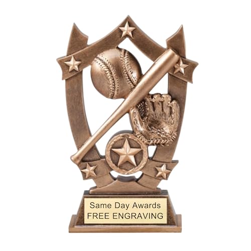 Same Day Awards Star Baseball Trophy 6.25 Inch Custom Engraved