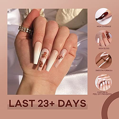 MEFA Gel Nagellack - 6 Farben Nude Braun Gel Nagellack Set Gel Nägel Hautfarbe Nagel Soak Off UV Gel Nagellack White Gel… – Bild 6