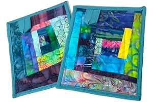 Modern Batik Patchwork Heat-Resistant Fabric Oven Hot Pad Pot Holder