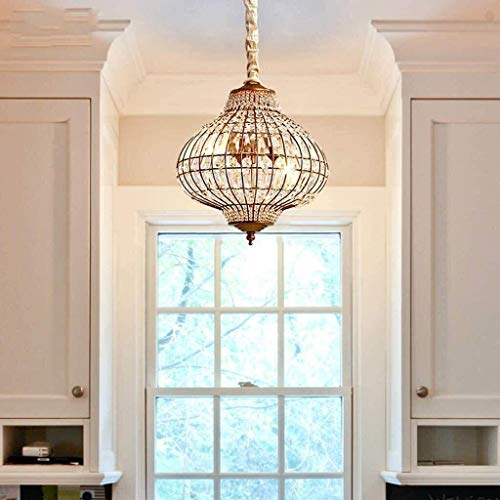 Suspension K9 LED en cristal et fer forgé pour salon moderne