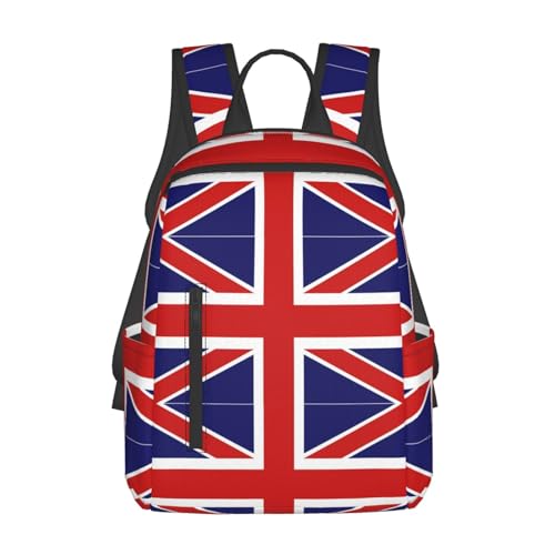 Sac à dos léger noir au style drapeau anglais avec bretelles ajustables