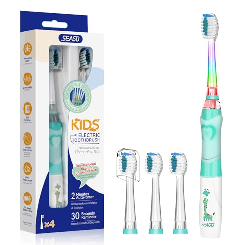 Seago Elektrische Zahnbürste Kinder ab 3-12 jahre Kinderzahnbürsten mit...