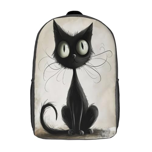 Sac d'école imprimé 3D chat persan avec cartable de dessin animé 17inch