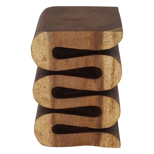 Haussmann® Wood Wave Verve Accent Snake Table 14x14x20 in H Walnut Oil