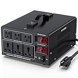 3000W Voltage Converter Transformer(110V to 220V or 220V to 110V) Step Up/Down Converter 110/120 Volt - 220/240 Volt w/US Power Cord,Circuit Breaker Protection, LCD Screen Display
