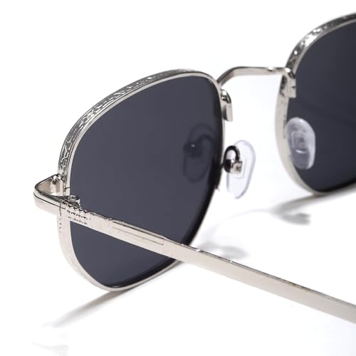 Image of IFLASH UV Protected Hexagonal Small Octagonal Sunglasses for Men and Women