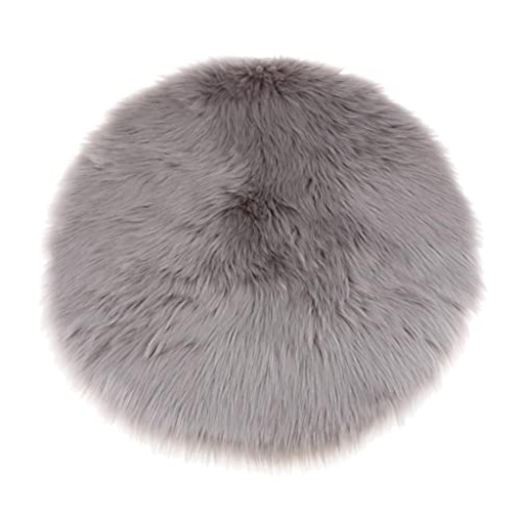 2x Faux Fur Seat Cushion Pad Artificial Sheepskin Mat Gray
