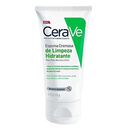 CeraVe Espuma Cremosa de Limpeza Hidratante com 3 Ceramidas Essenciais,140g