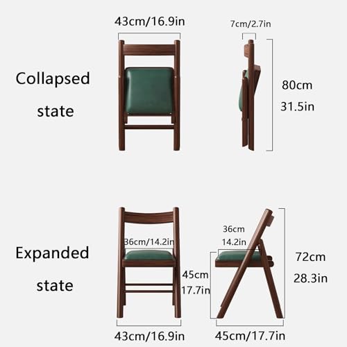 Chaises pliables en bois lot de 2 avec support triangle gain de place
