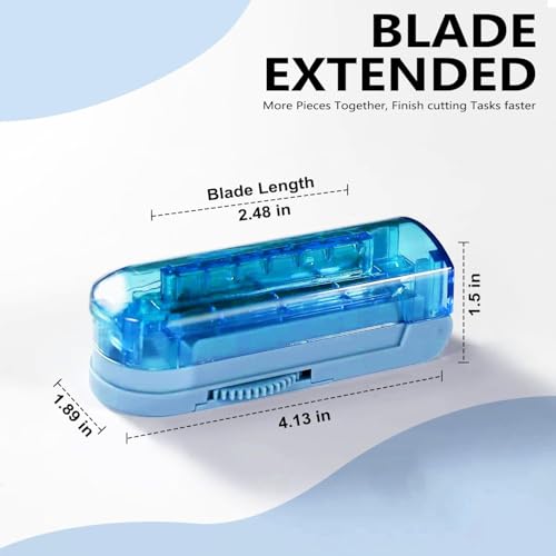 Image of Pill Cutter Splitter for Small and Tiny Pills, Adjustable Tablet Splitter Accurately Cuts Multiple Pills at Once. Sharp Blade with Safety Guard. (Klein Blue)