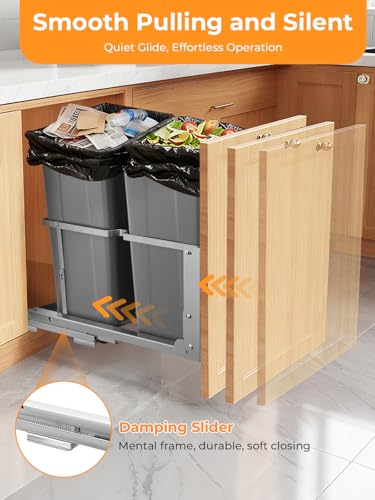 Canecas de basura extraíbles FOHERE 35 QT x2 para cocina miniatura 5