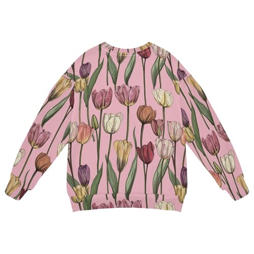 JUNZAN Safari Tulips Pink Big Boys Sweatshirts Hoodies Fleece Kids Pullover Hoodie Camping 4T2