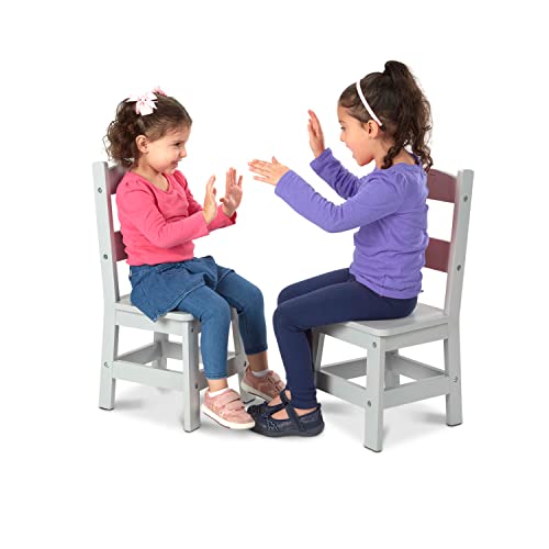 Melissa & Doug Wooden Chairs, Set of 2 - Gray Furniture for Playroom - Kids Wooden Chairs, Children's Wooden Playroom Furniture - image 3
