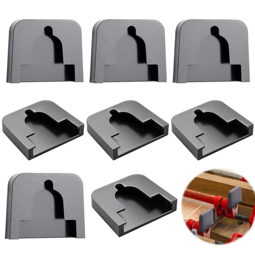 AceOrbit 8 Pcs Cushion Clamp Pads Rubber Non Slip Jaw Workbench Protective Pads Anti Scratch Cushion for Woodworking and Metalworking, Black