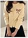 MakeMeChic Women's Bow Cardigan Sweaters Button Down Long Sleeve Knit Outerwear Apricot Small