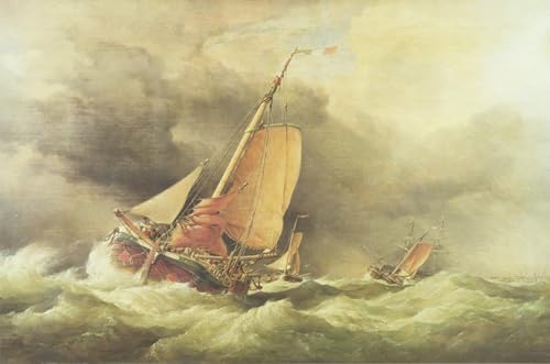 Toile murale abstraite marine Edward William Cooke 60x90cm peinture salon hollandaise