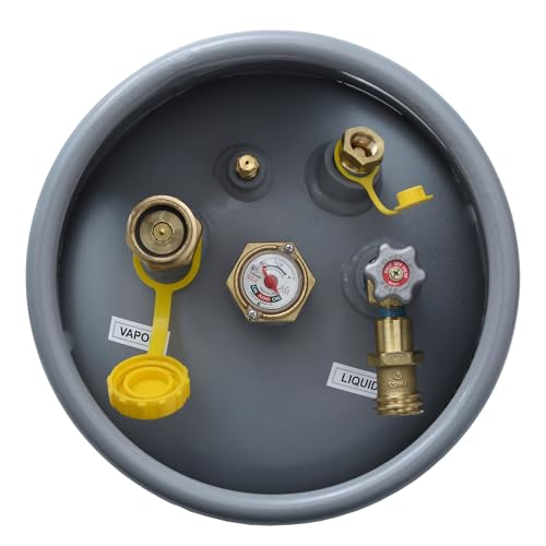 Flame King YSN335 - 33.5LB Steel Forklift Propane Tank Cylinder with Built-in Gauge, Gray