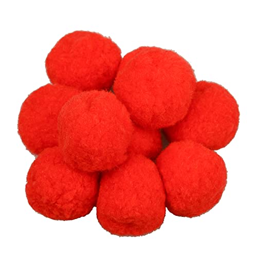 XNHIU Pacote de 10 pompons vermelhos de 4 cm para trabalhos manuais (vermelho)