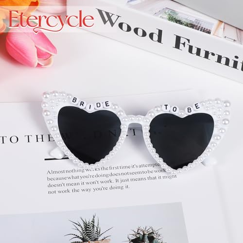 Etercycle Heart Sunglasses, Bride to Be Gifts Bachelorette Party Bride Sunglasses, Cute Glasses for Women Bachelorette Party3