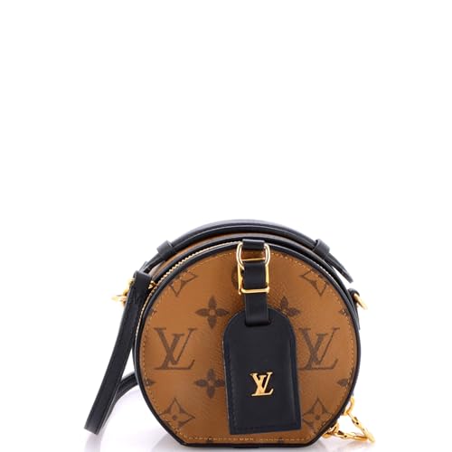 Pre-Loved Mini Boite Chapeau Bag Reverse Monogram Canvas, Brown