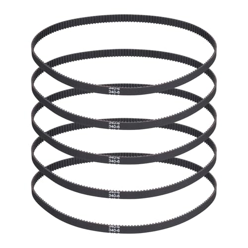 sourcing map 5Pcs 340mm GT-2 Timing Belt 6mm Width 2mm Pitch Closed Loop