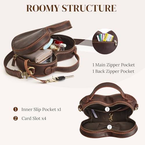 S-ZONE Leather Crossbody Bags for Women Heart Shaped Purse Small Designer Fashion Handbag with Adjustable Strap4