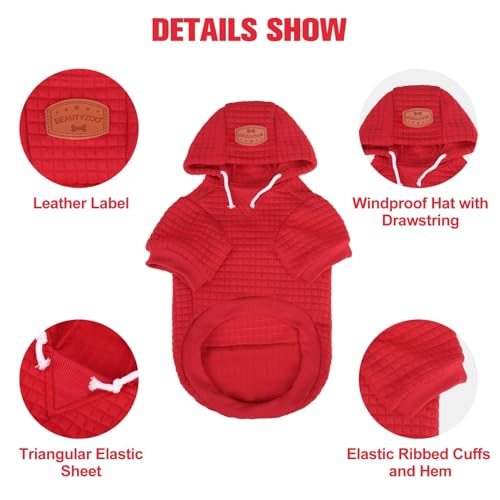 Image of BEAUTYZOO Dog Hoodies Sweater for Large Dogs,Waffle‑Like Laminated Pet Coat