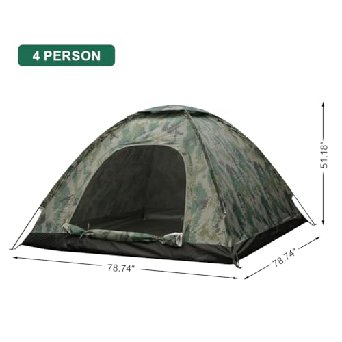 Timoau Carpa de Camping para Exterior, Impermeable, Ligera para Mochileros, Capacidad 4 Personas, Diseño Camuflaje miniatura 6