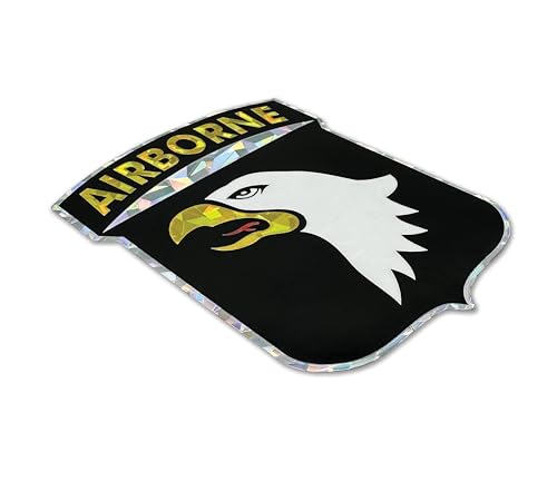Image of Elektroplate Officially Licensed US Army 101st Airborne Screaming Eagles Reflective Decal (3.2 inch x 2.6 inch) | Premium Automotive-Grade Sticker for Car, Water Bottle, Devices & More | Made in the USA