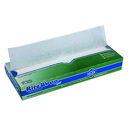 Dixie Rite-Wrap, RW156, White, Light-Weight Interfolded Dry Wax Deli Paper 15" Width x 10.75" Length by GP PRO (Georgia-Pacific) (Case of 12 Boxes, 500 Sheets Per Box)