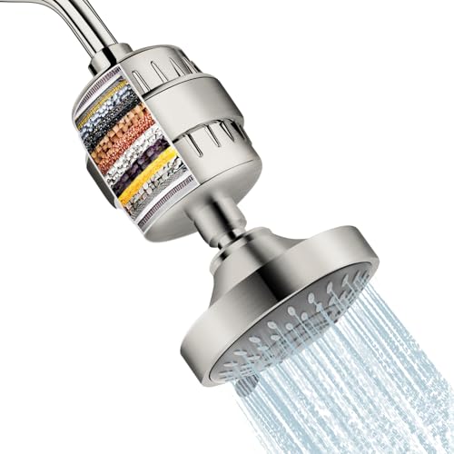 Shower Head and 15 Stage Shower Filter Combo, FEELSO High