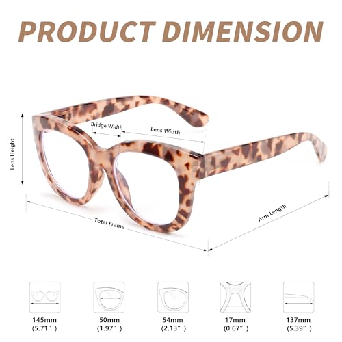 Image of FEISEDY Retro Blue Light Glasses for Women Men, Thick Square Glasses Blue Light Blocking, Anti Glare Digital &Eyestrain B0278
